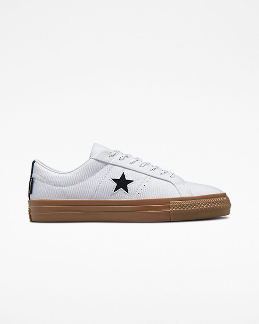 Dámské Skate Boty Converse One Star Pro Cordura Platene Bílé Černé | CZ EIGN49